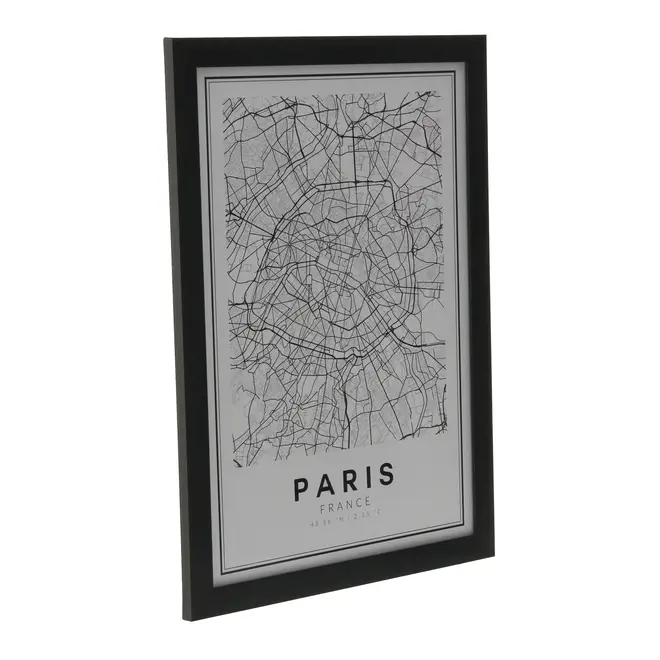 QUADRO 28 CM X 38 CM ROAD MAP PARIS - PRETO/BRANCO - Foto 2