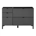 ARMÁRIO DE COZINHA INFERIOR 1,20 M 2 PORTAS BASCULANTES/3 GAVETAS SLEEK