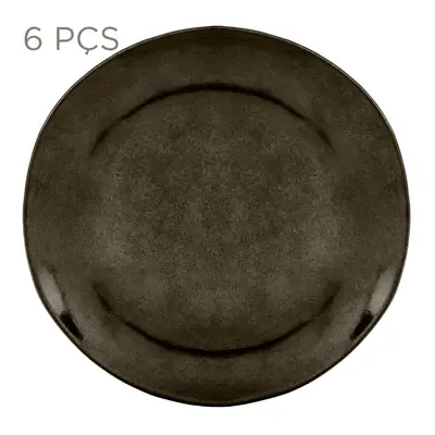 JOGO DE PRATO RASO C/6 PÇS GEO ORGÂNICO