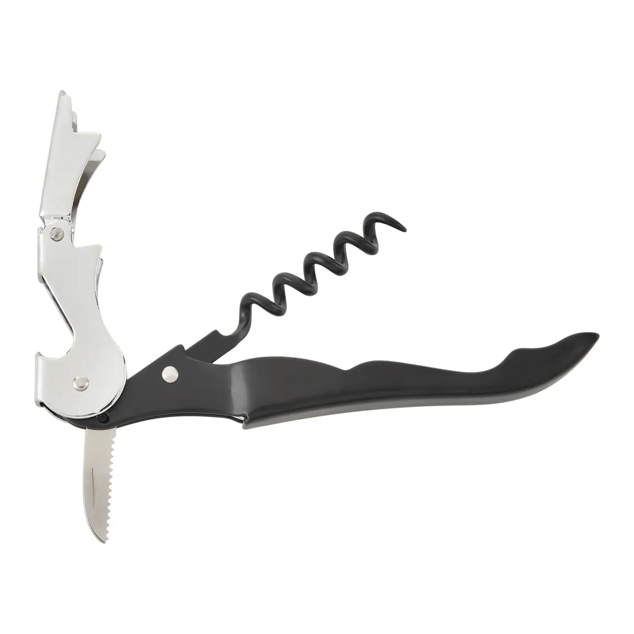 KIT PARA VINHO COM 4 PEÇAS TICINO - PRETO/INOX - Foto 7