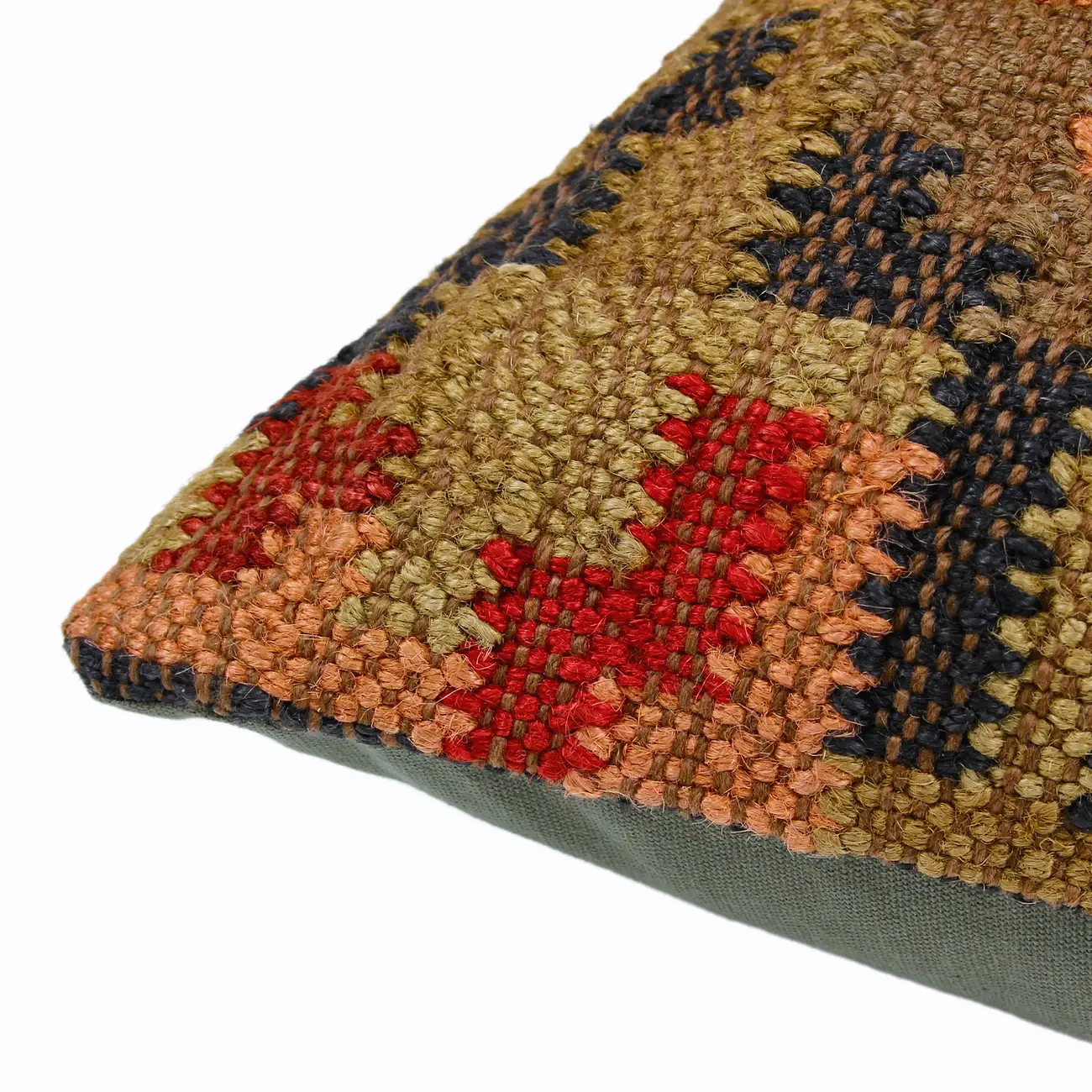 ALMOFADA 50 CM X 50 CM VERSO - VERMELHO HINDU/LODEN GREEN - Foto 4