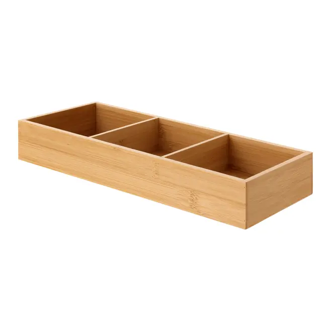 ORGANIZADOR 38 CM X 15 CM 3 DIVISÓRIAS BAMBOO - BAMBU - Foto 3