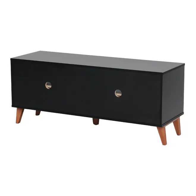 RACK 2 GAVETAS 1,20 M X 40 CM LIN - PRETO/NOZES - Foto 7