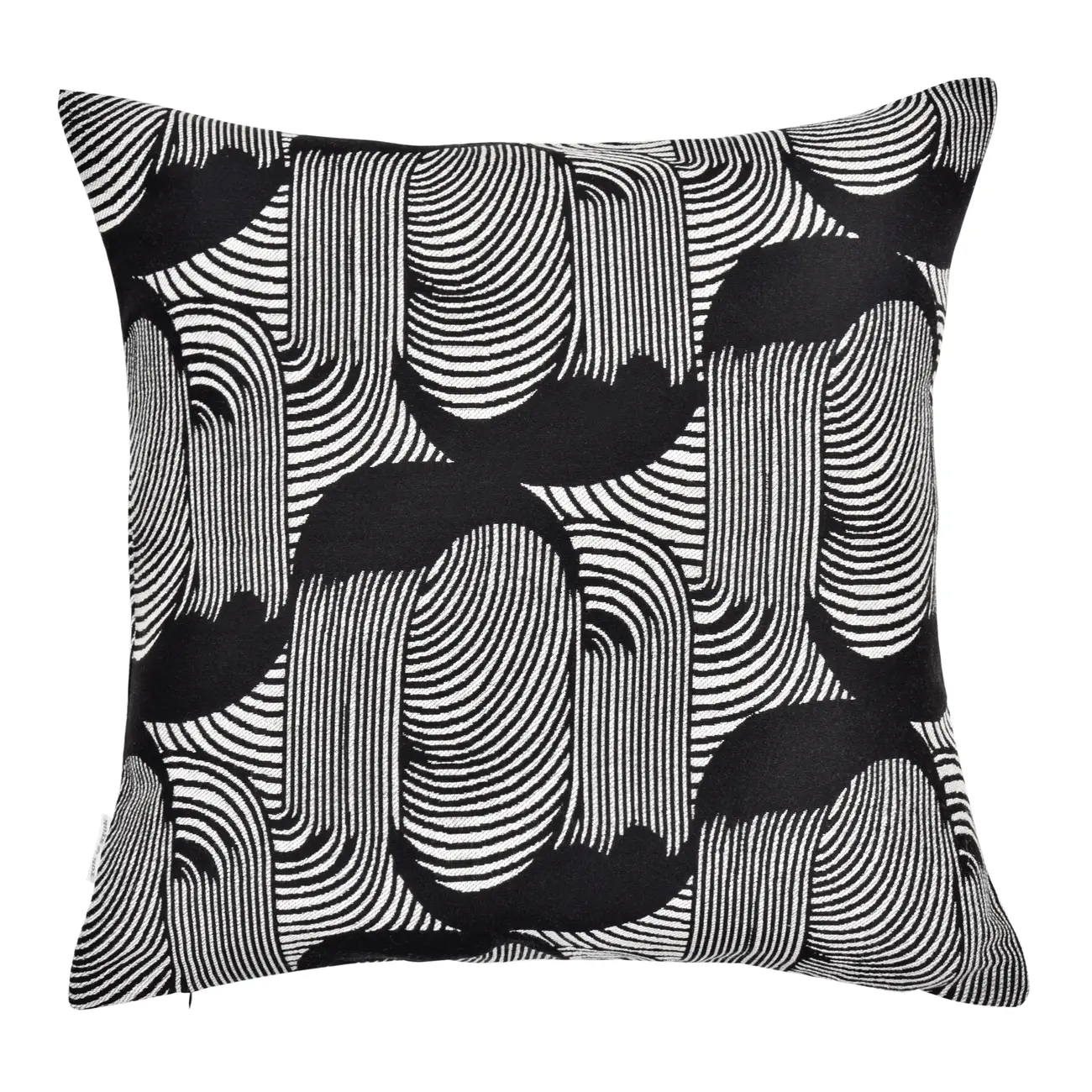 CAPA PARA ALMOFADA 45 CM X 45 CM SINUOUS - PRETO/CREAM - Foto 1