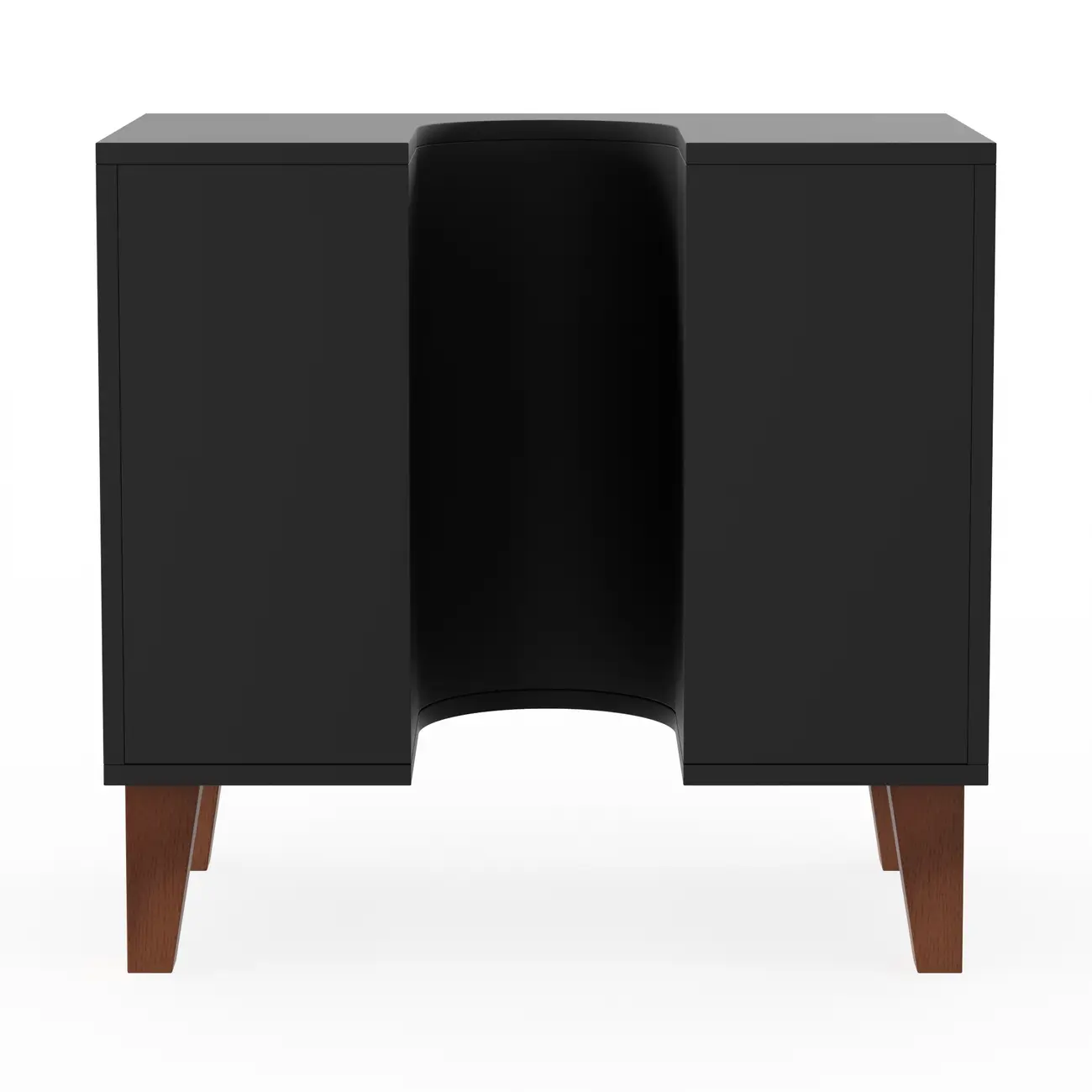 GABINETE DE BANHEIRO COLUNA 1 PORTA/3 GAVETAS LIVA - PRETO/NOZES - Foto 4