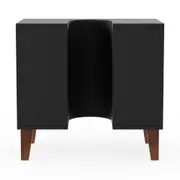 GABINETE DE BANHEIRO COLUNA 1 PORTA/3 GAVETAS LIVA - PRETO/NOZES - Foto 4