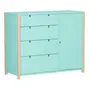 CÔMODA 4 GAVETAS/1 PORTA 1,07 M X 42 CM PIN PLAY - NATURAL WASHED/MENTA - Foto 25