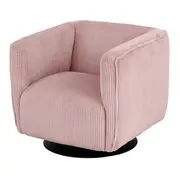 POLTRONA GIRATÓRIA RUBIK - QUARTZO ROSA/PRETO - Foto 2