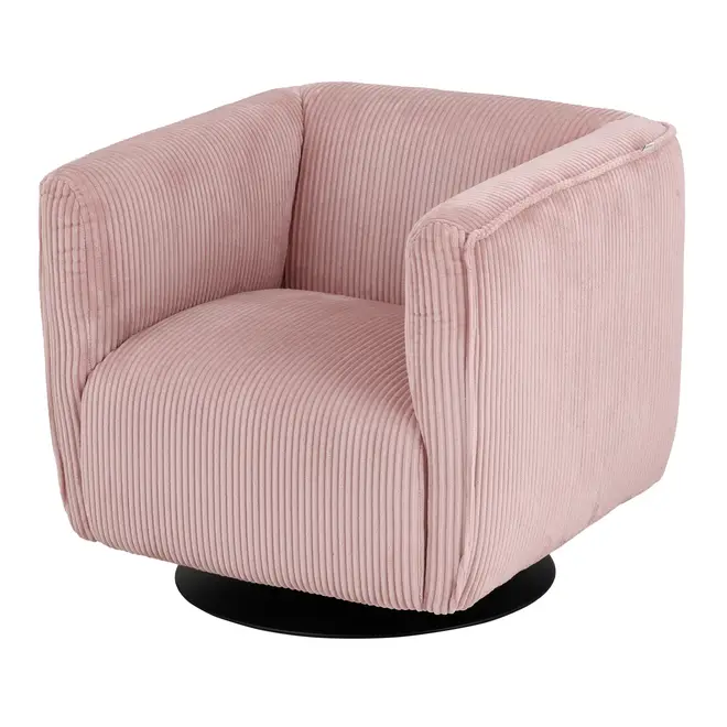 POLTRONA GIRATÓRIA RUBIK - QUARTZO ROSA/PRETO - Foto 2