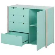 CÔMODA 4 GAVETAS/1 PORTA 1,07 M X 42 CM PIN PLAY - NATURAL WASHED/MENTA - Foto 11
