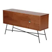 RACK 1,20 M X 36 CM MID CENTURY - PRETO/NOZES - Foto 4