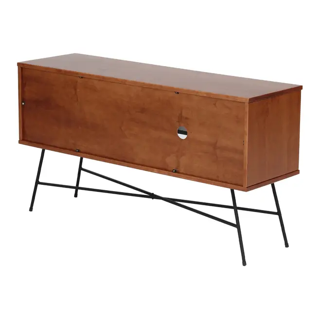 RACK 1,20 M X 36 CM MID CENTURY - PRETO/NOZES - Foto 4