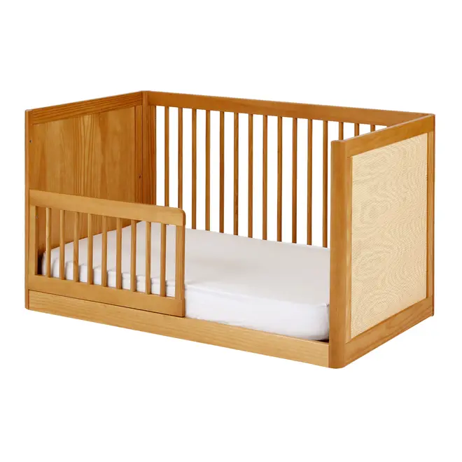 BERÇO COM PALHINHA 70 CM 2 EM 1 - BERÇO/MINICAMA PALHANDI - AMÊNDOA/NATURAL - Foto 11