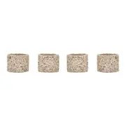 ARGOLA PARA GUARDANAPO CONJUNTO COM 4 PEÇAS CASCALHO - BRANCO/FIBRA CLARA - Foto 1