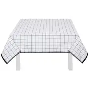 TOALHA DE MESA 1,40 M X 2,10 M DIA TÁ NA MESA - BRANCO/PRETO - Foto 1