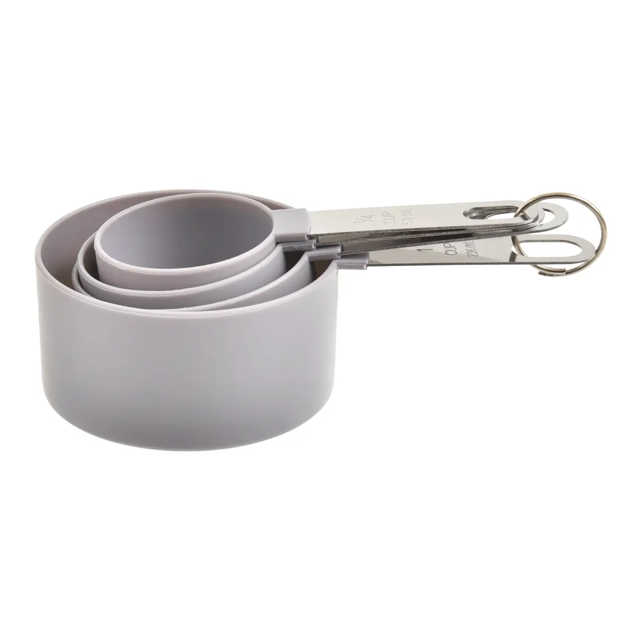 KIT COM 4 XÍCARAS MEDIDORAS PRATIC - ESTANHO/AÇO INOXIDÁVEL - Foto 3
