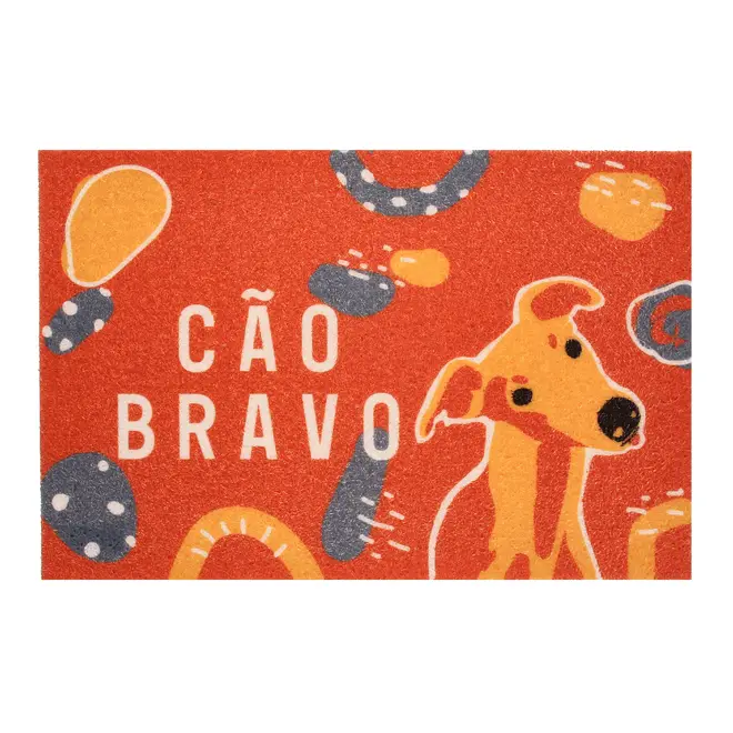 CAPACHO 40 CM X 60 CM CÃO BRAVO - CORES CALEIDOCOLOR - Foto 1