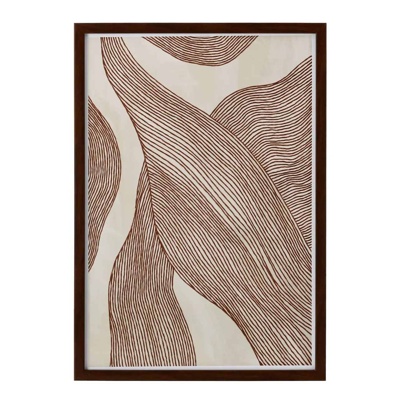 QUADRO I 50 CM X 35 CM ORGANIC LINES - CASTANHO/MARROM - Foto 1