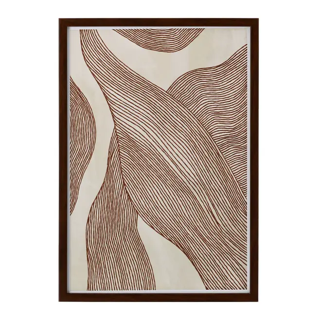 QUADRO I 50 CM X 35 CM ORGANIC LINES - CASTANHO/MARROM - Foto 1