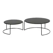MESA DE CENTRO CONJUNTO COM 2 PEÇAS LOOP - PRETO/PRETO - Foto 4