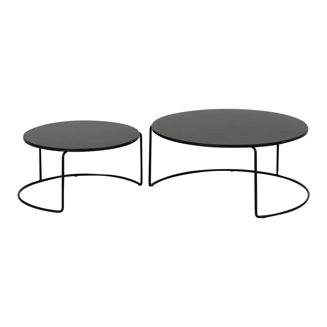 MESA DE CENTRO CONJUNTO COM 2 PEÇAS LOOP - PRETO/PRETO - Foto 4