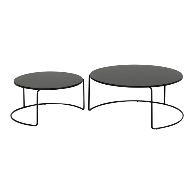 MESA DE CENTRO CONJUNTO COM 2 PEÇAS LOOP - PRETO/PRETO - Foto 4