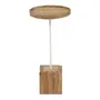 MESA LATERAL REDONDA 30 CM CUBO CAFEZAL - KAFE MADEIRA/BRANCO - Foto 1