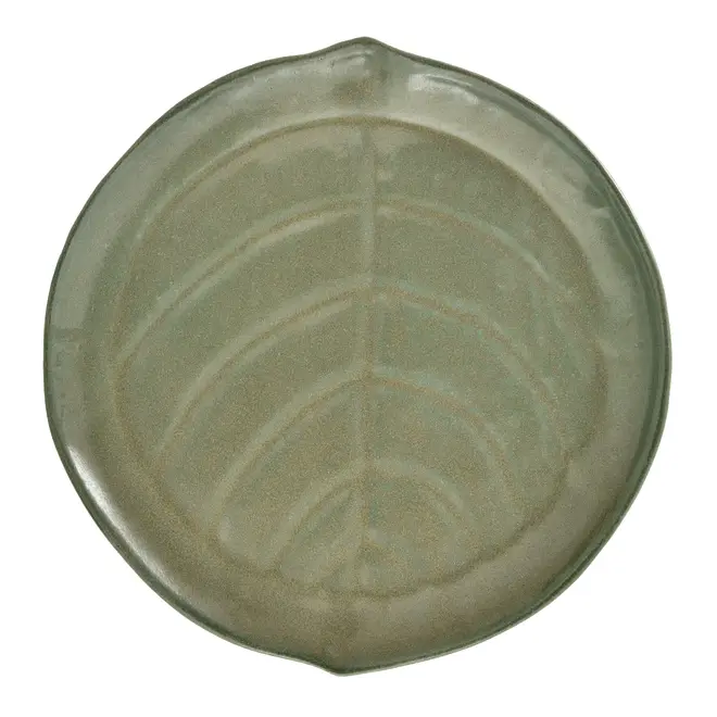 PRATO PARA BOLO 33 CM FOLHA - VERDE - Foto 1