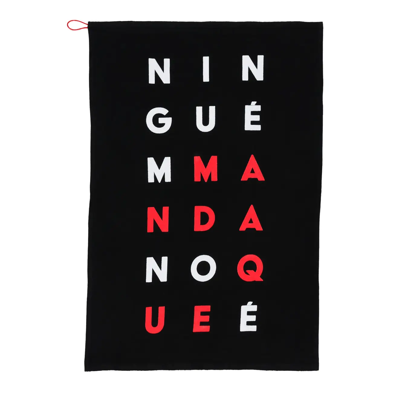 PANO DE PRATO TUDO OU TUDO NINGUÉM - PRETO/VERMELHO - Foto 1
