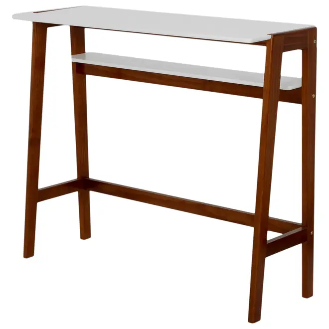 MESA ALTA 1,20 M X 40 CM HANNA - NOZES/BRANCO - Foto 2