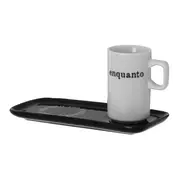 CANECA COM PIRES PARA PETIT FOUR 100 ML TUDO OU TUDO - BRANCO/PRETO - Foto 3