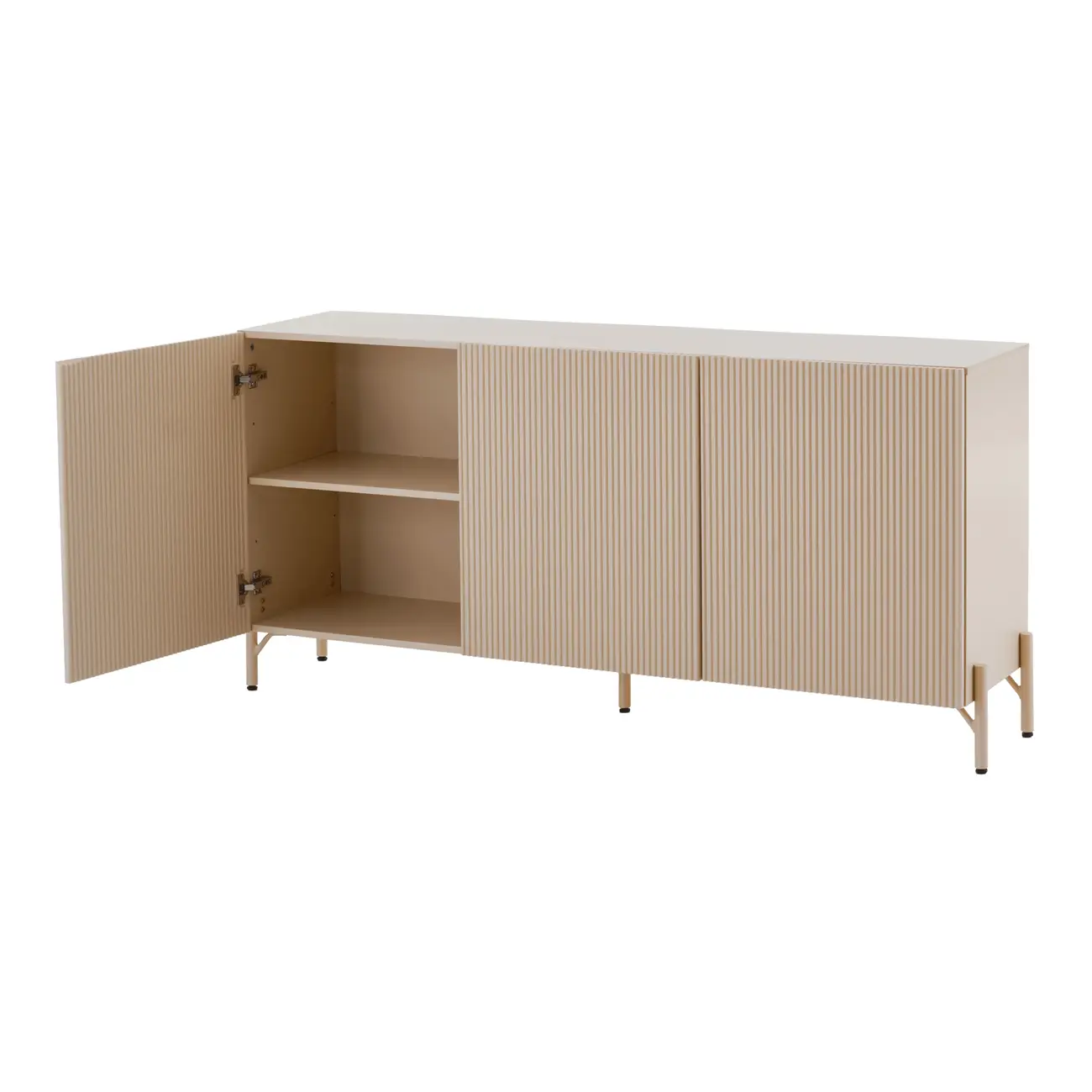 BUFFET 3 PORTAS 1,65 M X 40 CM RIBS - AREIA/AREIA - Foto 4