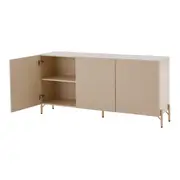 BUFFET 3 PORTAS 1,65 M X 40 CM RIBS - AREIA/AREIA - Foto 4