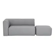 SOFÁ 2 LUGARES COM PUFF UNITS - CINZA CLARO - Foto 1