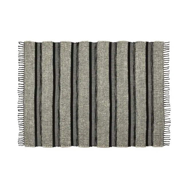 TAPETE 1,50 M X 2 M UMOJA - PRETO/NATURAL - Foto 1