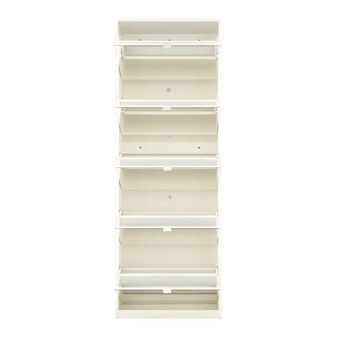 SAPATEIRA PISO/PAREDE 5 PORTAS BASCULANTES FAMILY MIRROR - BRANCO/PRATA - Foto 3