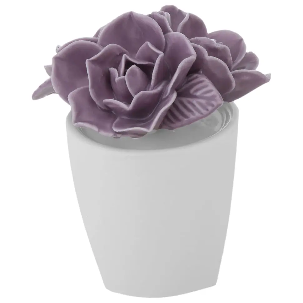 ADORNO MESA FLOR 8 CM GRAZZIA - MALVA/BRANCO - Foto 1