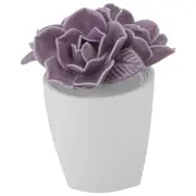ADORNO MESA FLOR 8 CM GRAZZIA - MALVA/BRANCO - Foto 1