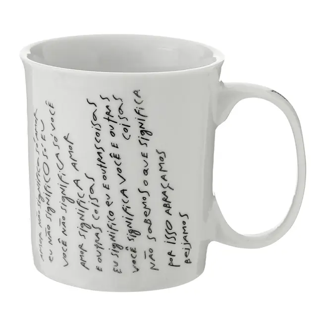 CANECA 350 ML LIVRO EM LOUÇAS - BRANCO/PRETO - Foto 1