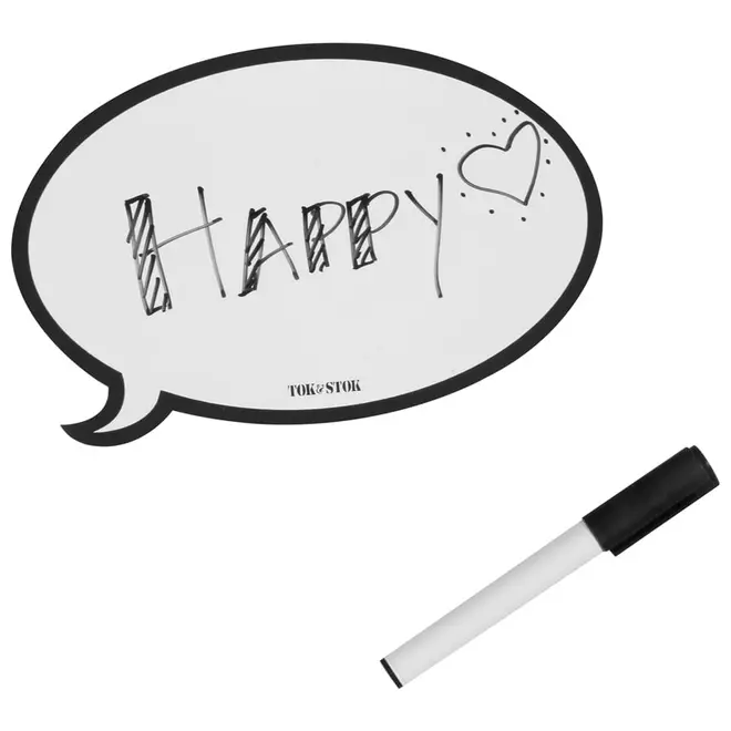ÍMÃ COM CANETA BALLOON SPEAK - BRANCO/PRETO - Foto 2