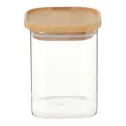 POTE 450 ML BAMBOO BORUS QUADRADO - INCOLOR/BAMBU - Foto 1
