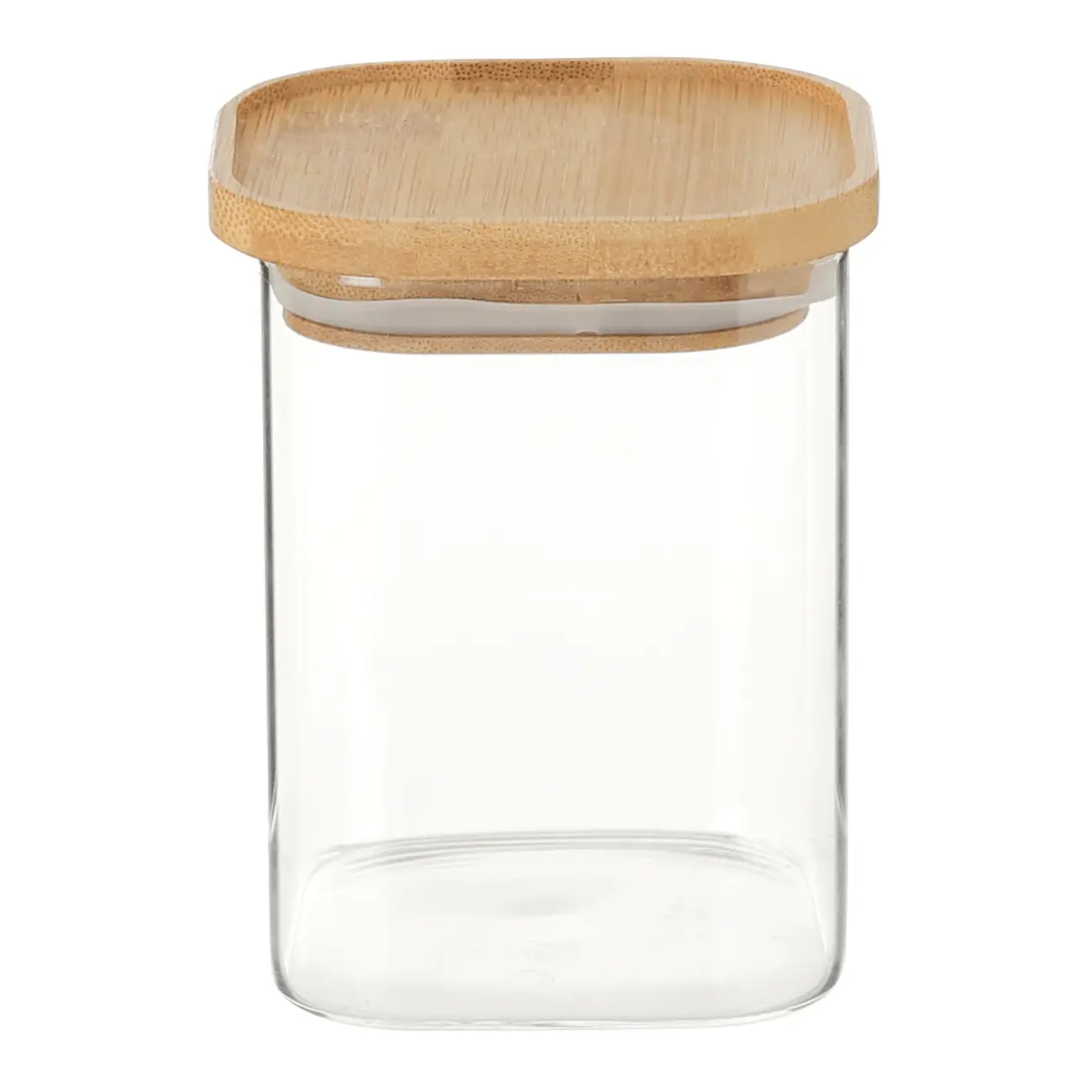 POTE 450 ML BAMBOO BORUS QUADRADO - INCOLOR/BAMBU - Foto 1