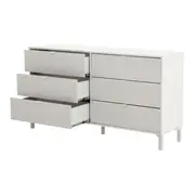 CÔMODA 6 GAVETAS 1,50 M X 42 CM SLEEK - BRANCO/GRANILITE - Foto 3