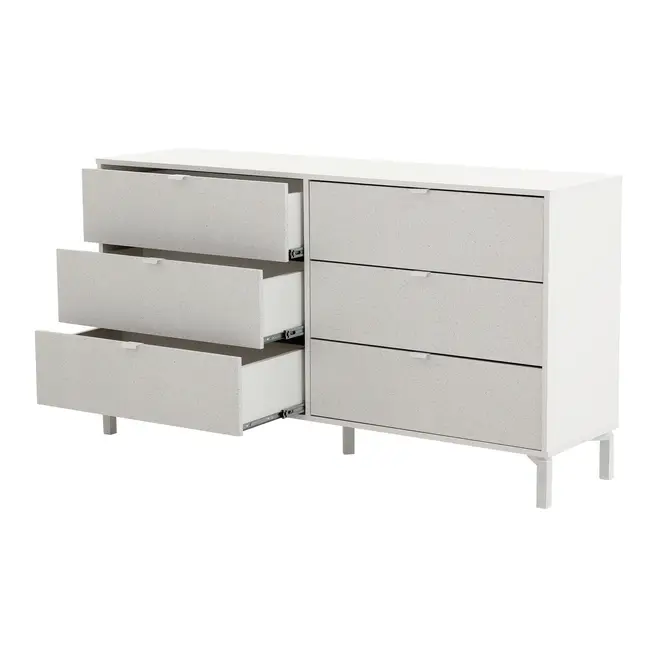 CÔMODA 6 GAVETAS 1,50 M X 42 CM SLEEK - BRANCO/GRANILITE - Foto 3