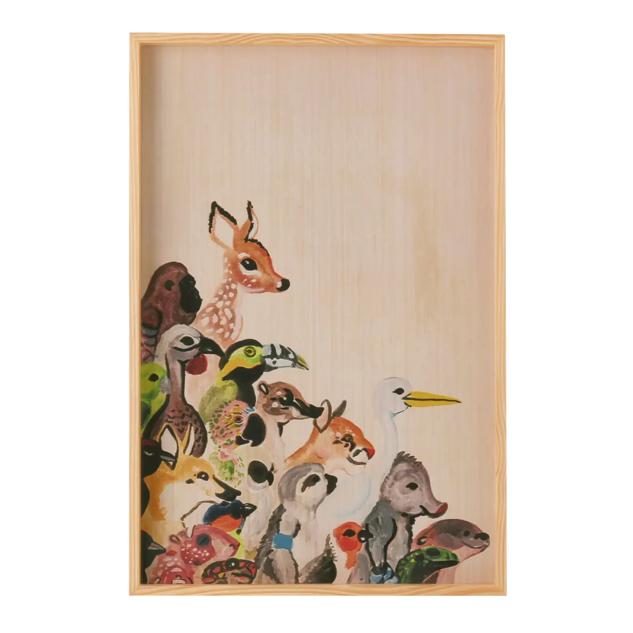 QUADRO 50 CM X 33 CM VIDA LIVRE II - PINUS NATURAL/MULTICOR - Foto 1