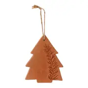 KIT COM 2 PINGENTES ÁRVORE E BOLA VILAREJO NOEL - ARGILA CRUA - Foto 2