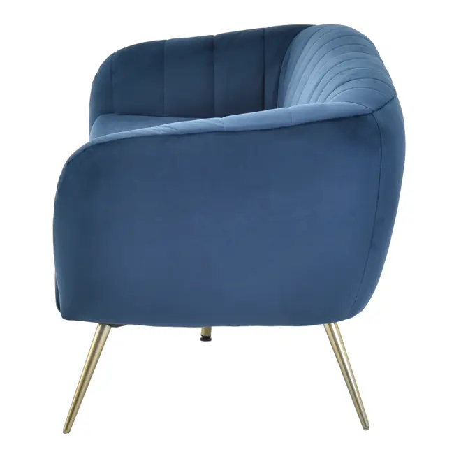 SOFÁ 3 LUGARES MARGOT - GALAXY BLUE/OURO - Foto 3