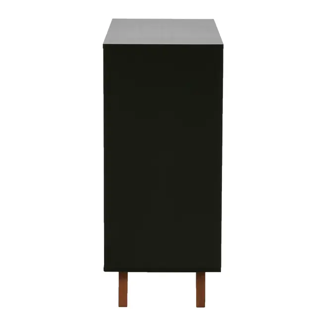 CÔMODA 5 GAVETAS 90 CM X 40 CM LIN - PRETO/NOZES - Foto 4