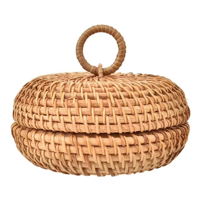 CAIXA DECORATIVA 12 CM X 12 CM X 5 CM TURKU - FIBRA CLARA - Foto 1