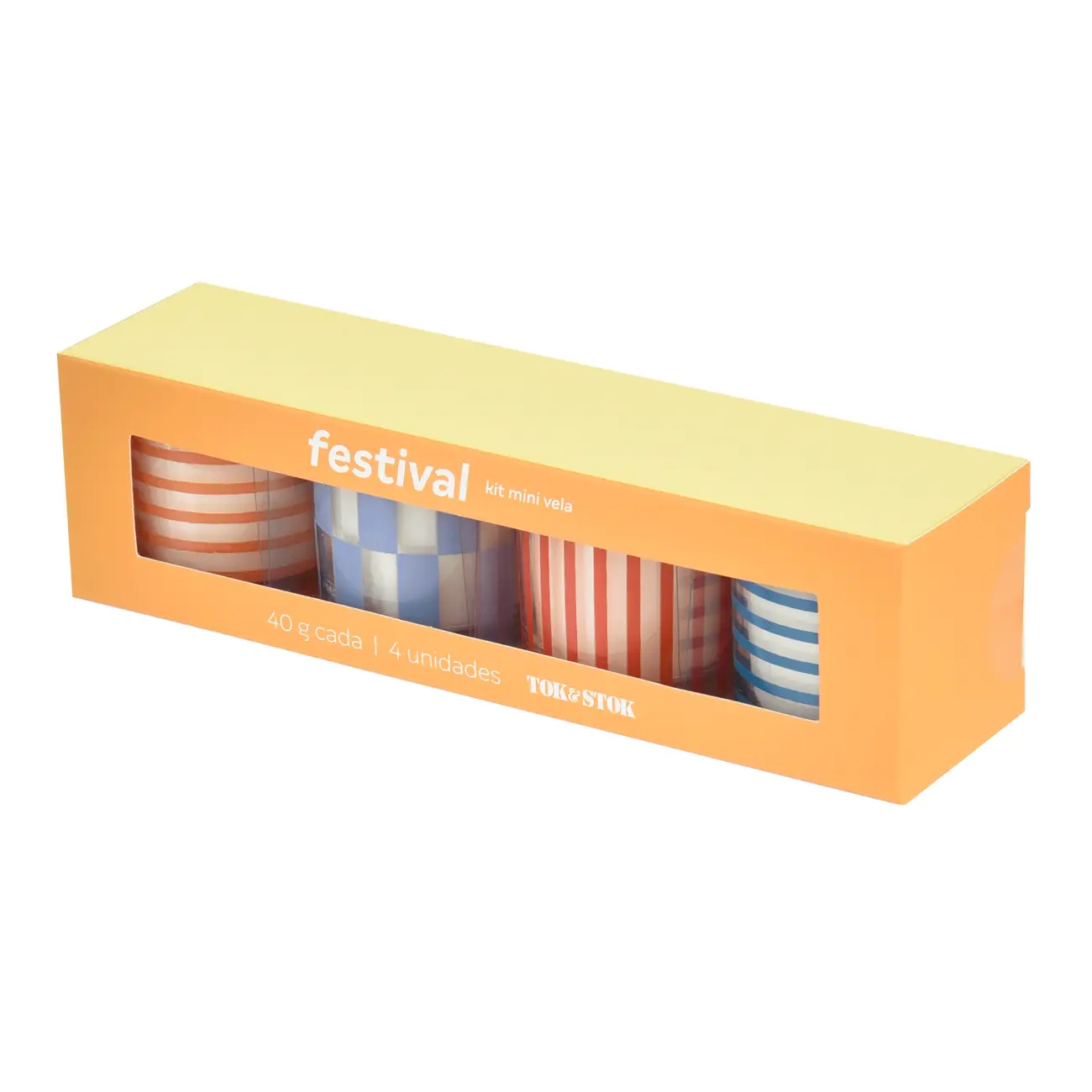 KIT MINI VELA POTE FESTIVAL C/4 - BRANCO/CORES CALEIDOCOLOR - Foto 2